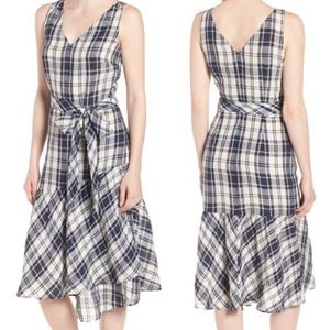 Nordstrom Signature Navy/White Plaid Dress